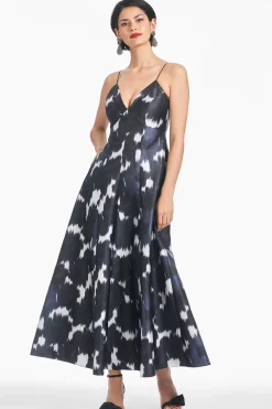Sachin & Babi Fit & Flare|Midi<Allesandra Dress - Dark as Night Ikat Darkasnightikat