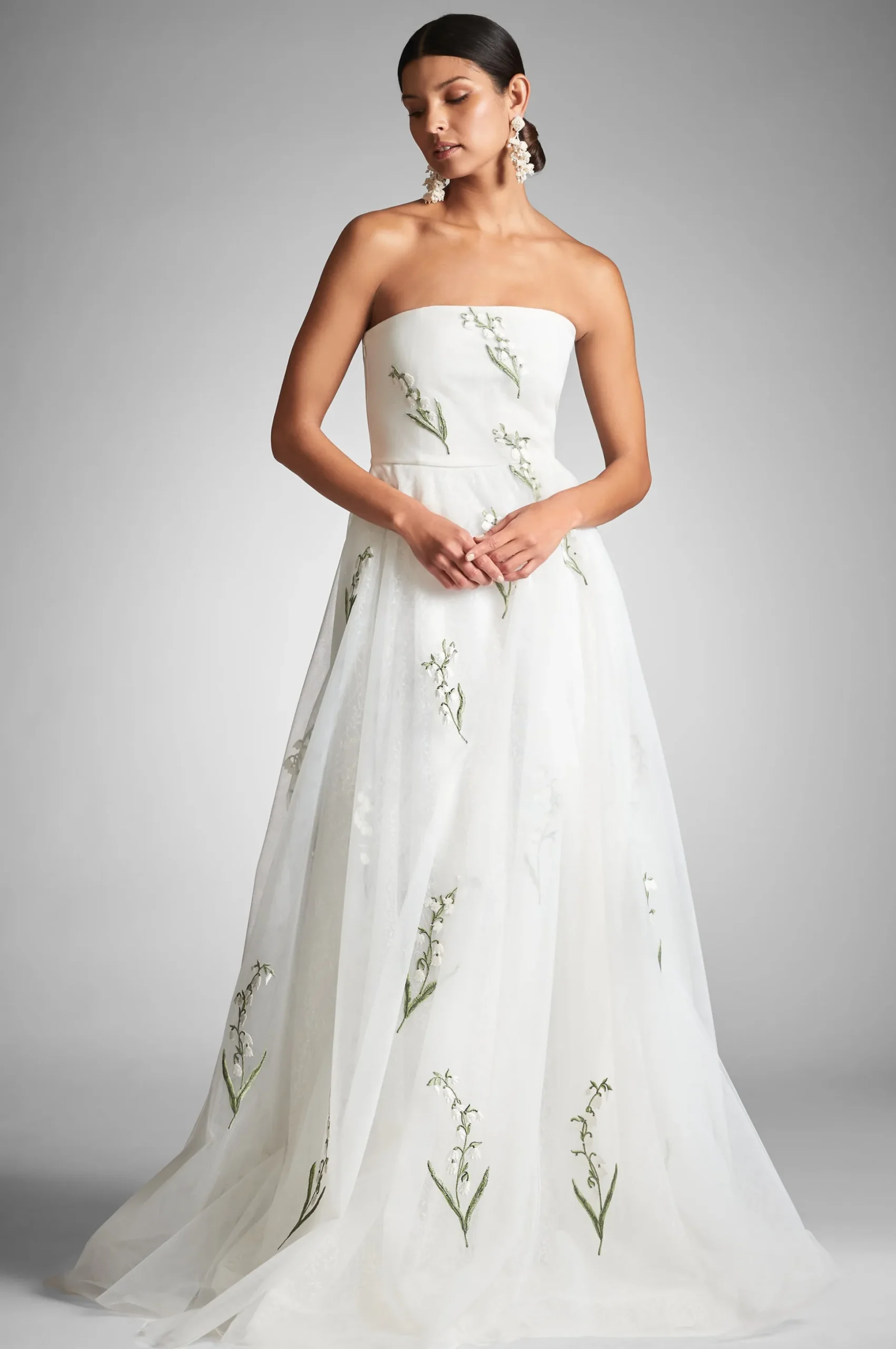 Sachin & Babi Strapless<Anais Gown - White/Embroidered Floral White/embroideredfloral
