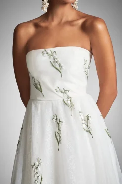 Sachin & Babi Strapless<Anais Gown - White/Embroidered Floral White/embroideredfloral