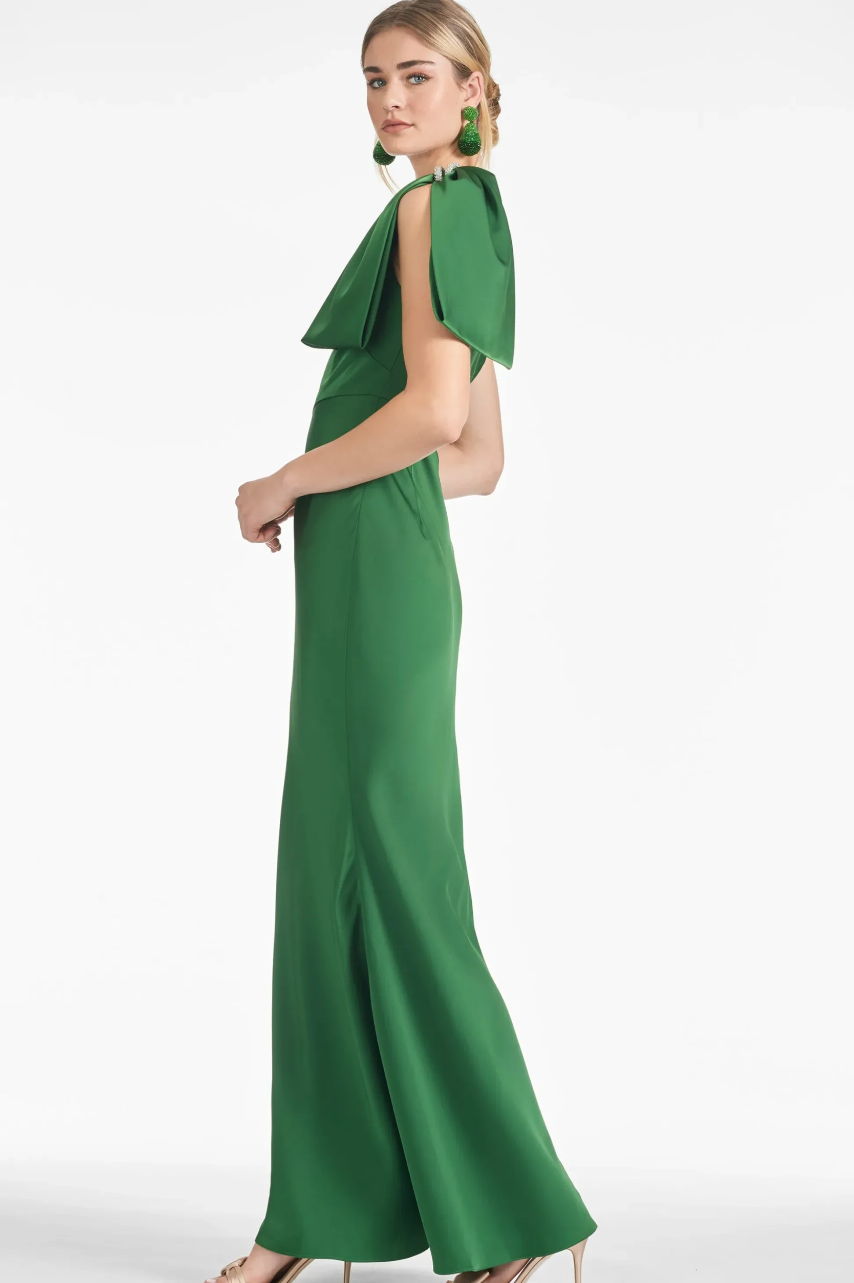 Sachin & Babi One Shoulder<Aubrey Gown - Emerald
