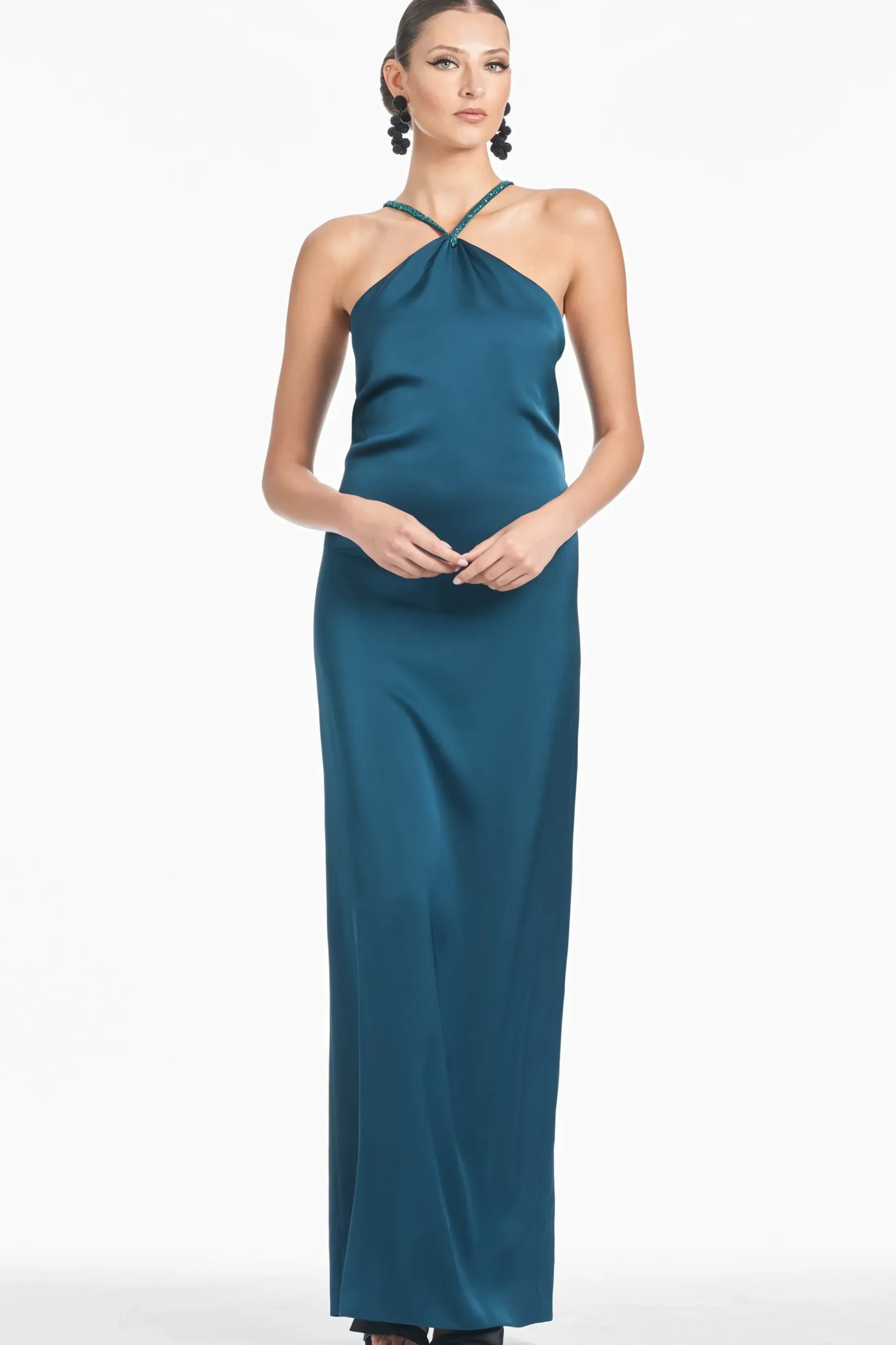 Sachin & Babi Sleeveless<Becca Gown - Bottle Green Bottlegreen