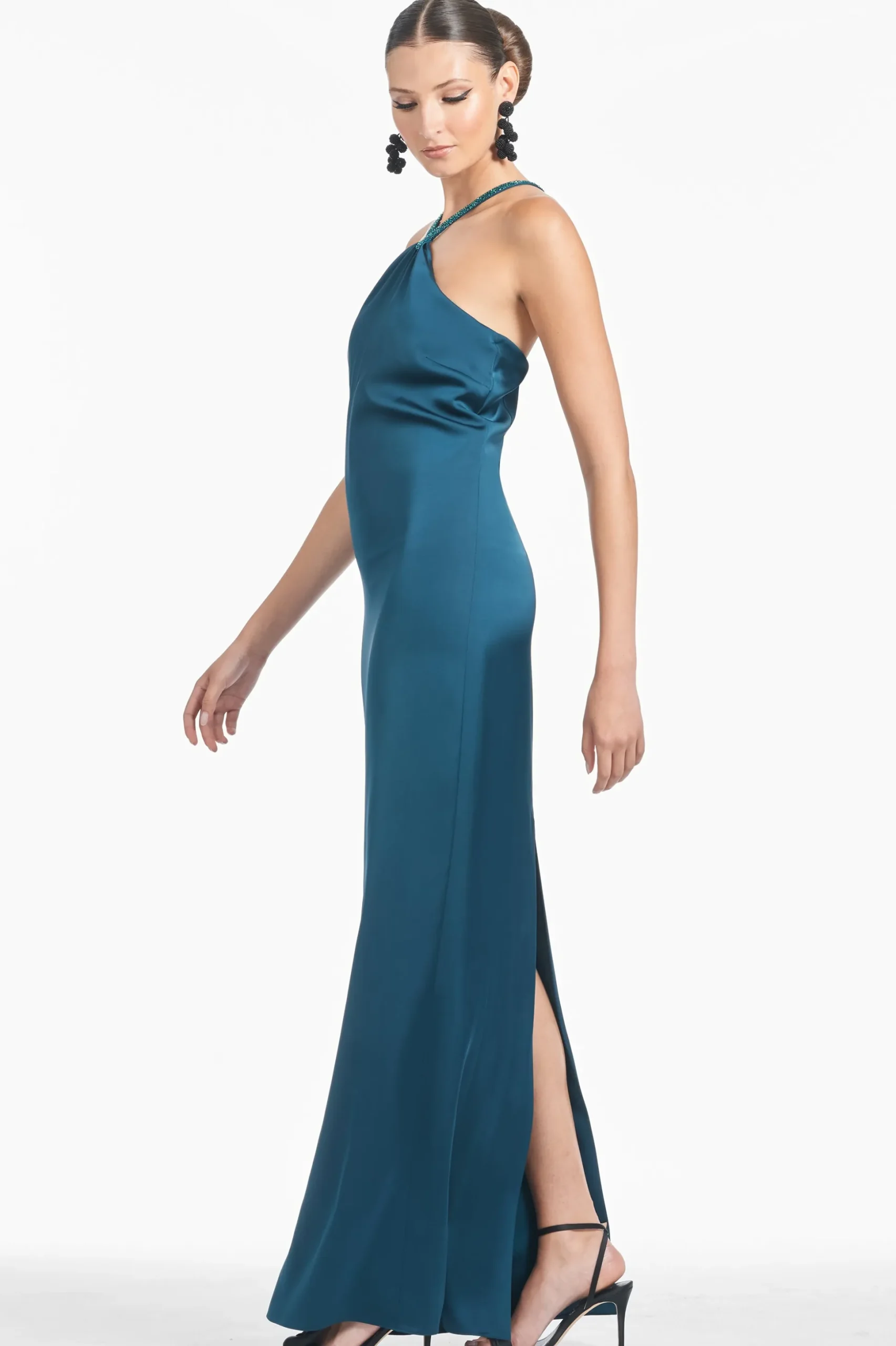 Sachin & Babi Sleeveless<Becca Gown - Bottle Green Bottlegreen