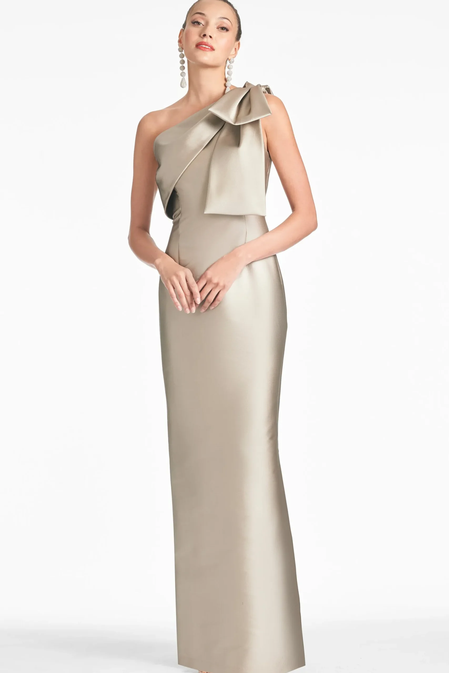 Sachin & Babi One Shoulder<Bonnie Gown - Pewter