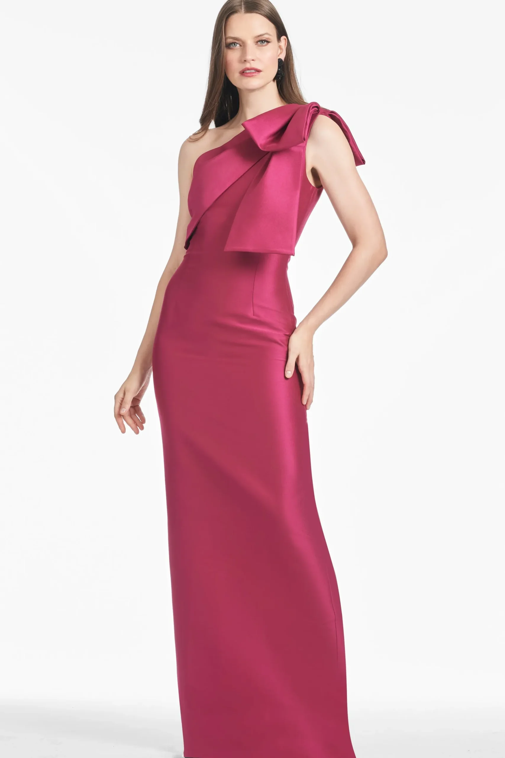 Sachin & Babi One Shoulder<Bonnie Gown - Rhodolite