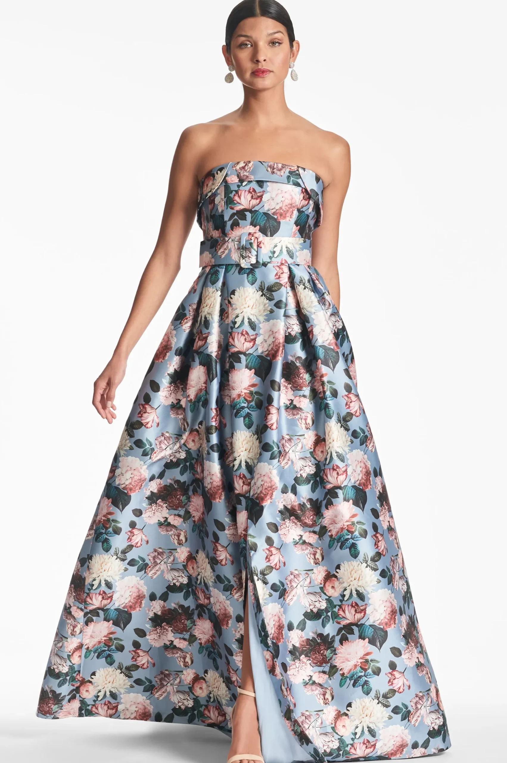 Sachin & Babi Plus Sizes|Strapless<Brielle Gown - Ice Blue Garden Icebluegarden