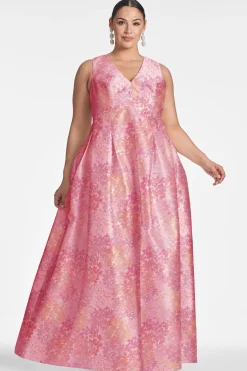 Sachin & Babi Sleeveless<Brooke Gown - Light Sunset Hydrangea Lightsunsethydrangea