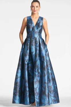 Sachin & Babi Plus Sizes|Sleeveless<Brooke Gown - Tonal Petal Tonalpetal