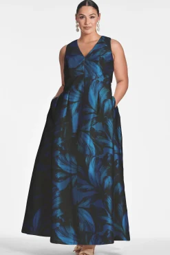Sachin & Babi Plus Sizes|Sleeveless<Brooke Gown - Tonal Petal Tonalpetal