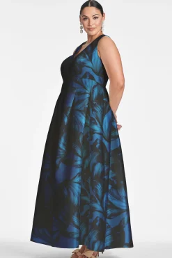 Sachin & Babi Plus Sizes|Sleeveless<Brooke Gown - Tonal Petal Tonalpetal
