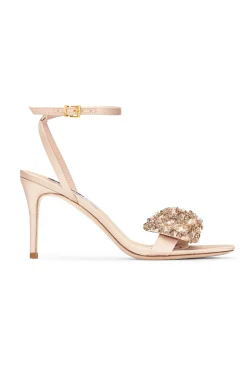 Sachin & Babi Shoes<Chelsea Embellished Obi-Bow Open Toe - Champagne