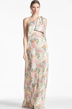Sachin & Babi Plus Sizes|One Shoulder<Chelsea Gown - Antique Bouquet Antiquebouquet