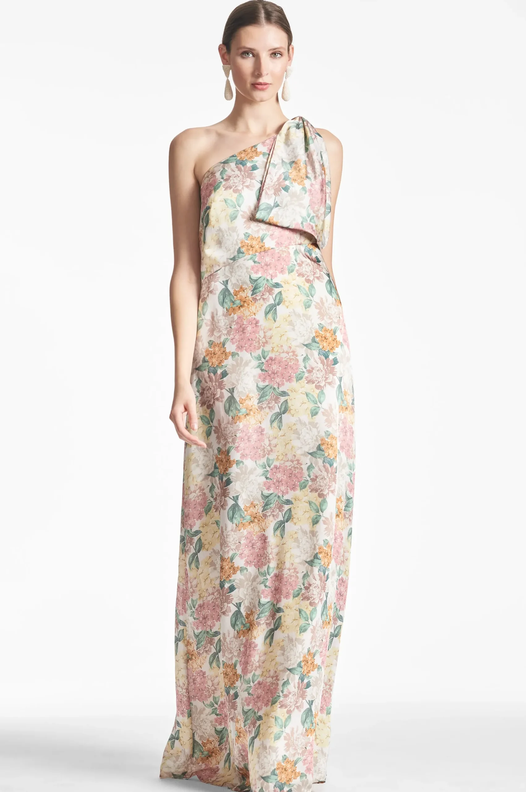 Sachin & Babi Plus Sizes|One Shoulder<Chelsea Gown - Antique Bouquet Antiquebouquet
