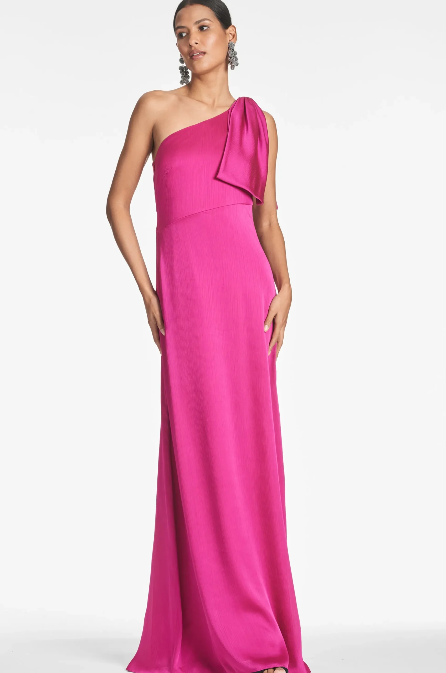 Sachin & Babi Plus Sizes|One Shoulder<Chelsea Gown - Dragonfruit