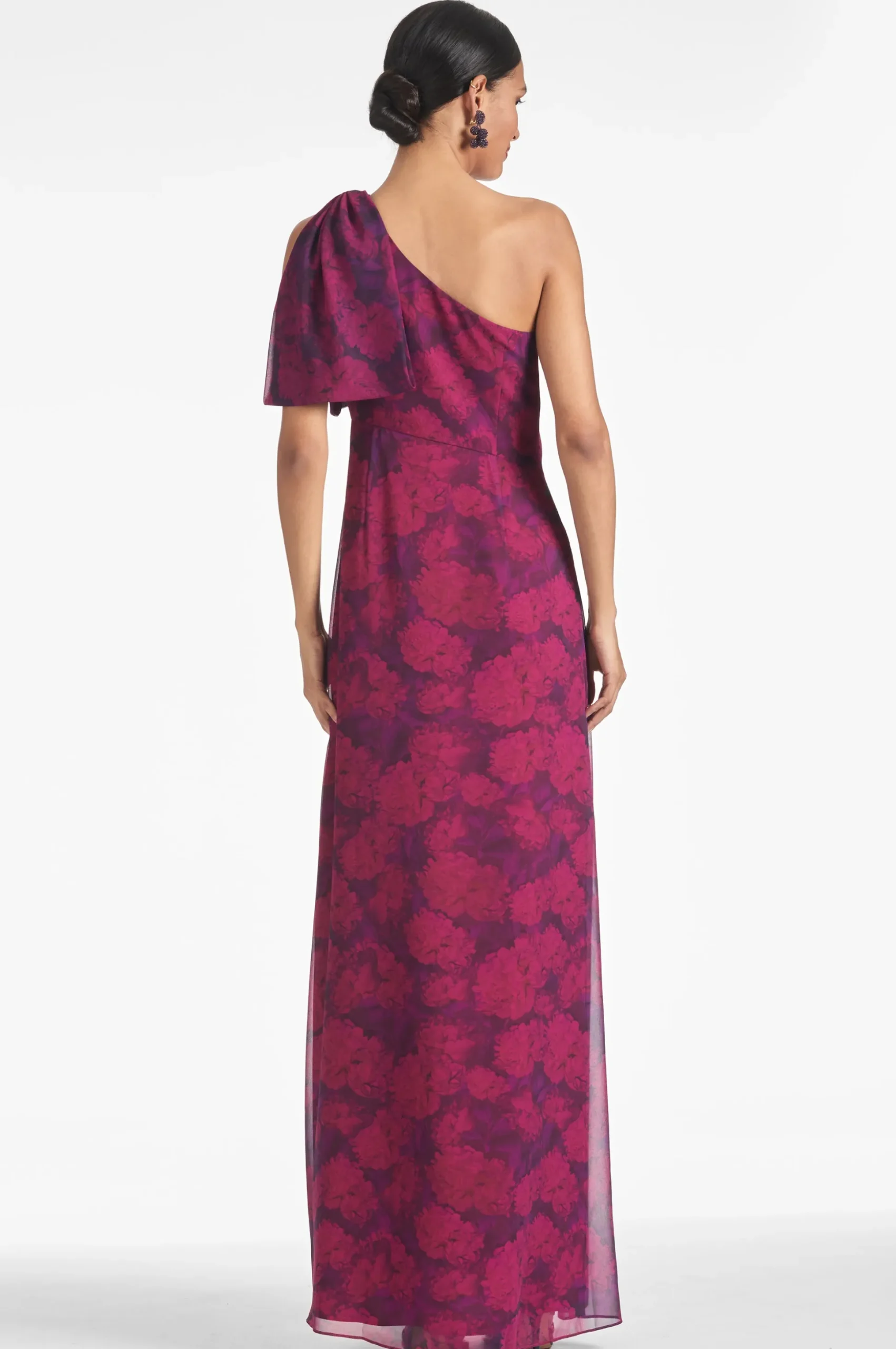 Sachin & Babi Plus Sizes|One Shoulder<Chelsea Gown - Magenta Bloom Magentabloom