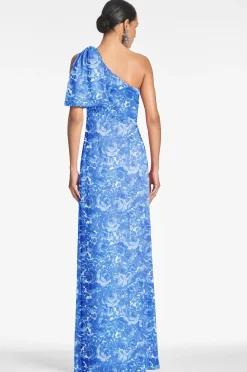 Sachin & Babi Plus Sizes|One Shoulder<Chelsea Gown - Mediterranean Blooms Mediterraneanblooms