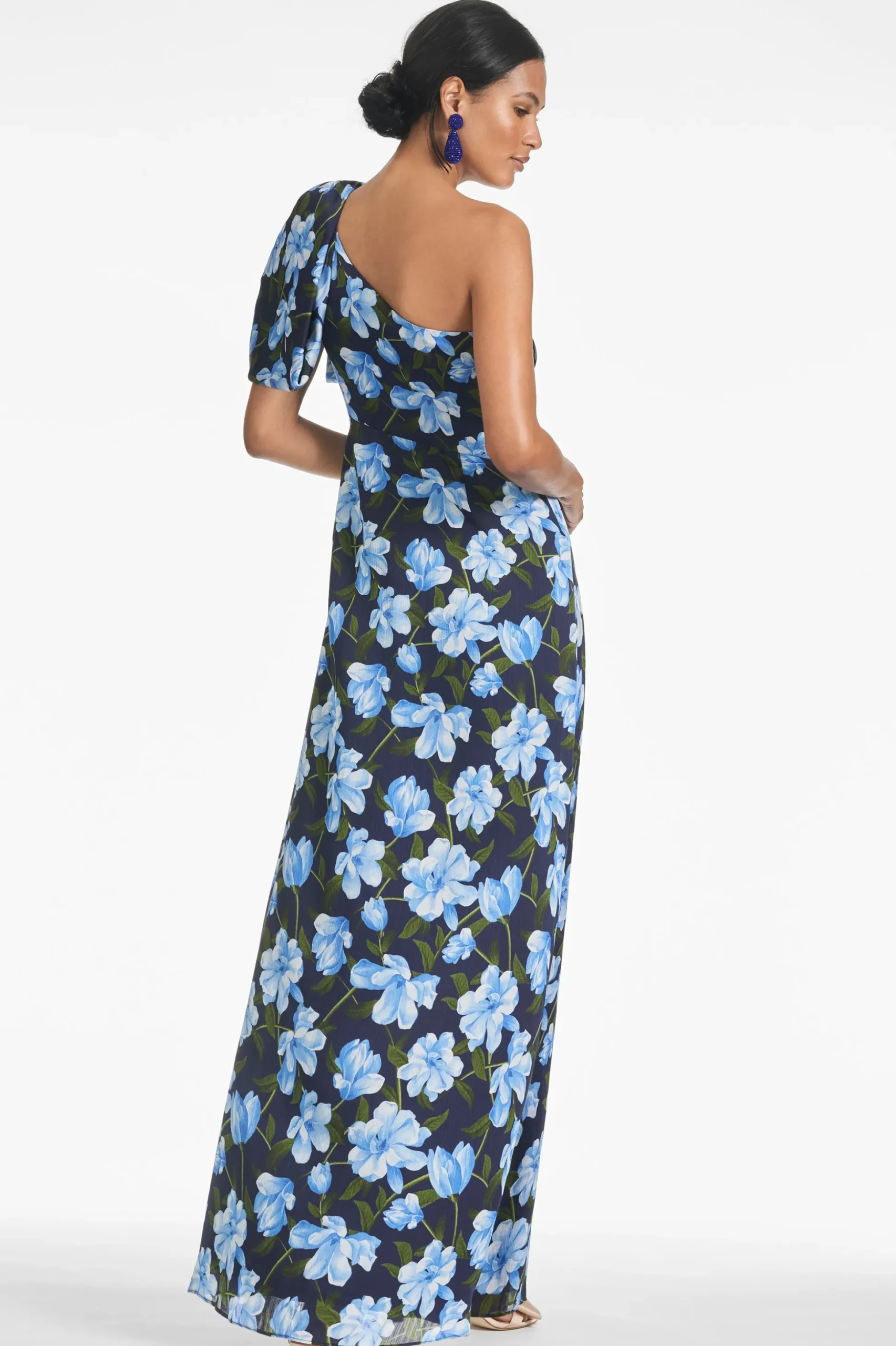 Sachin & Babi Plus Sizes|One Shoulder<Chelsea Gown - Ocean Blue Magnolia Oceanbluemagnolia