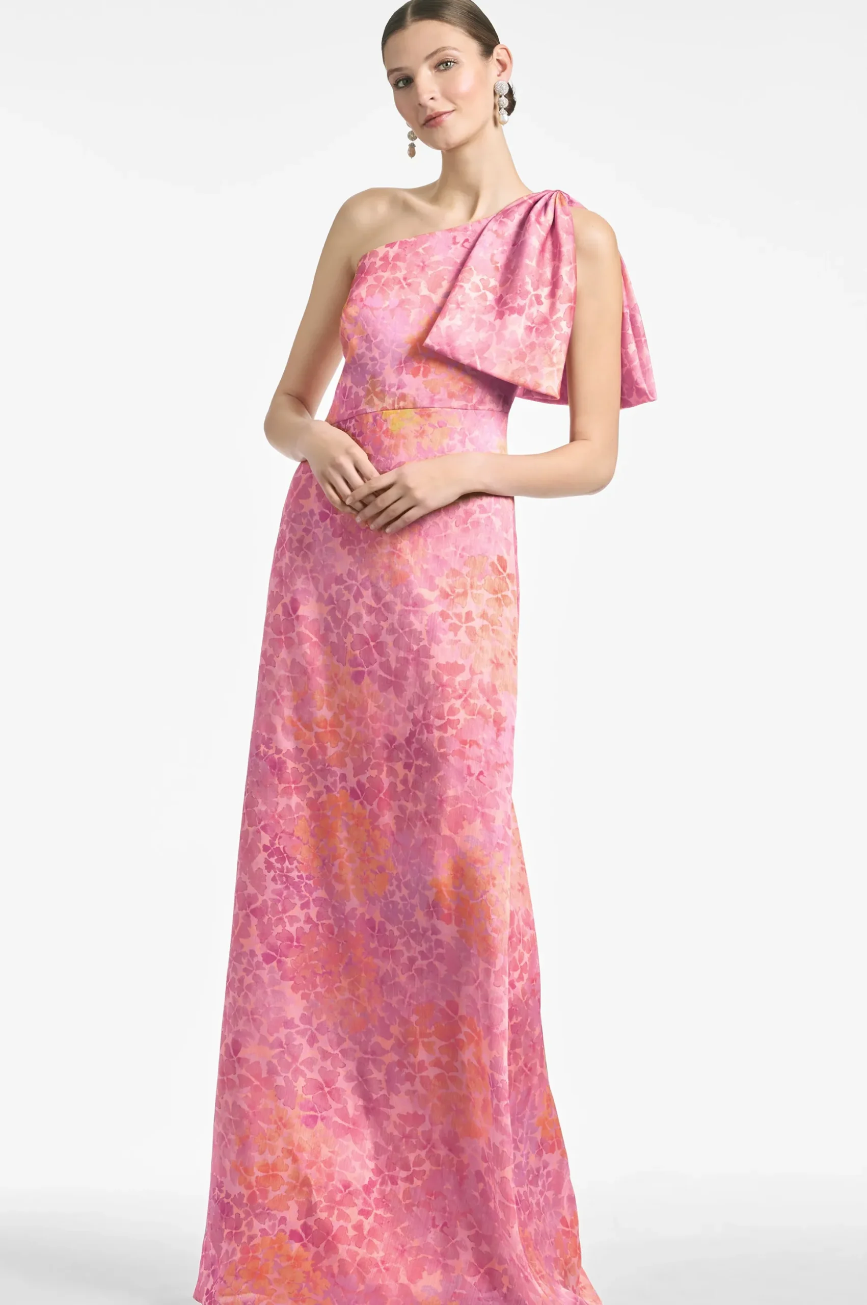 Sachin & Babi Plus Sizes|One Shoulder<Chelsea Gown - Pastel Sunset Hydrangea Pastelsunsethydrangea