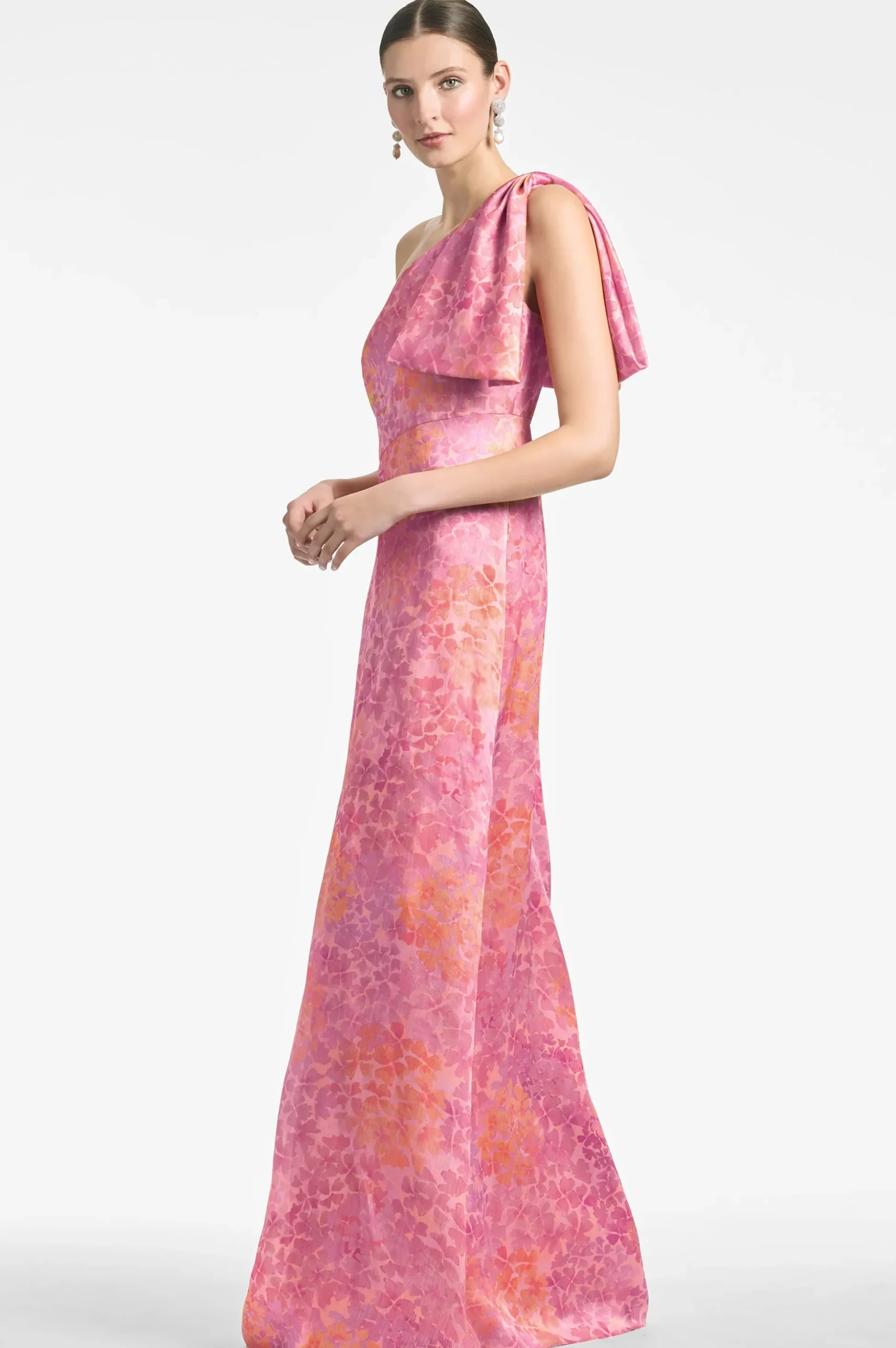 Sachin & Babi Plus Sizes|One Shoulder<Chelsea Gown - Pastel Sunset Hydrangea Pastelsunsethydrangea
