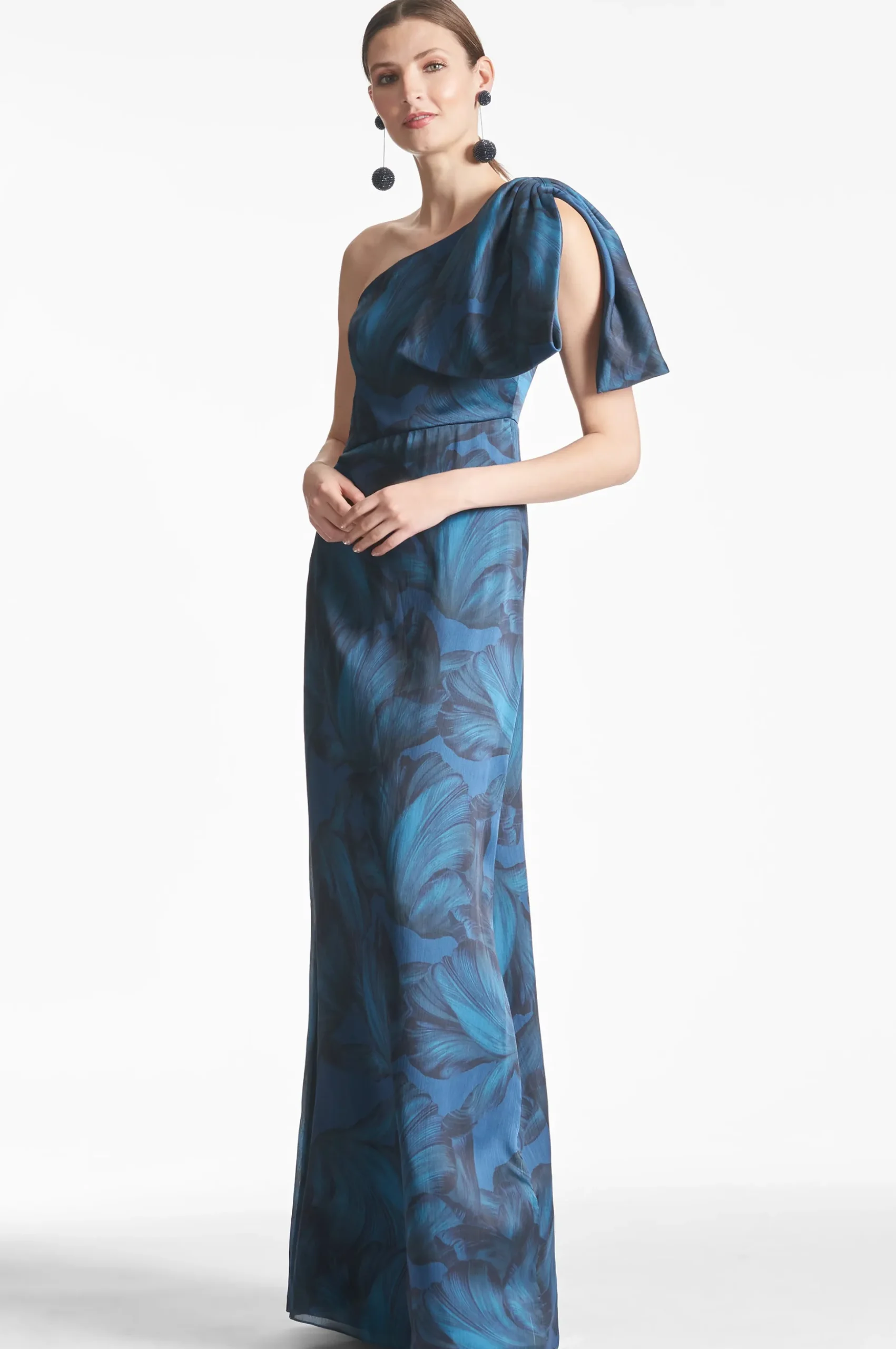 Sachin & Babi Plus Sizes|One Shoulder<Chelsea Gown - Tonal Petal Tonalpetal