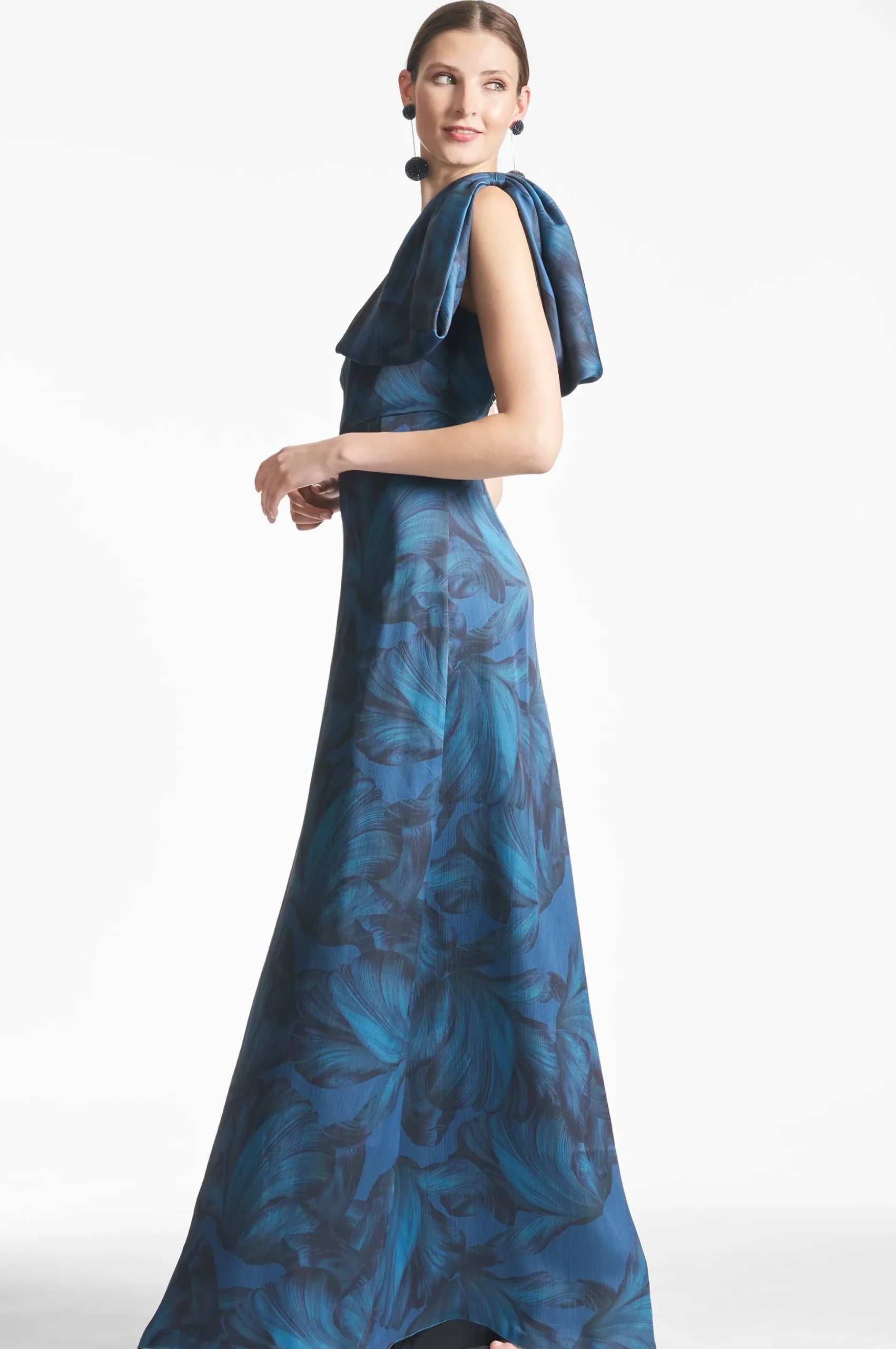 Sachin & Babi Plus Sizes|One Shoulder<Chelsea Gown - Tonal Petal Tonalpetal