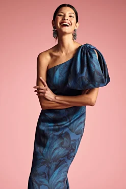 Sachin & Babi Plus Sizes|One Shoulder<Chelsea Gown - Tonal Petal Tonalpetal
