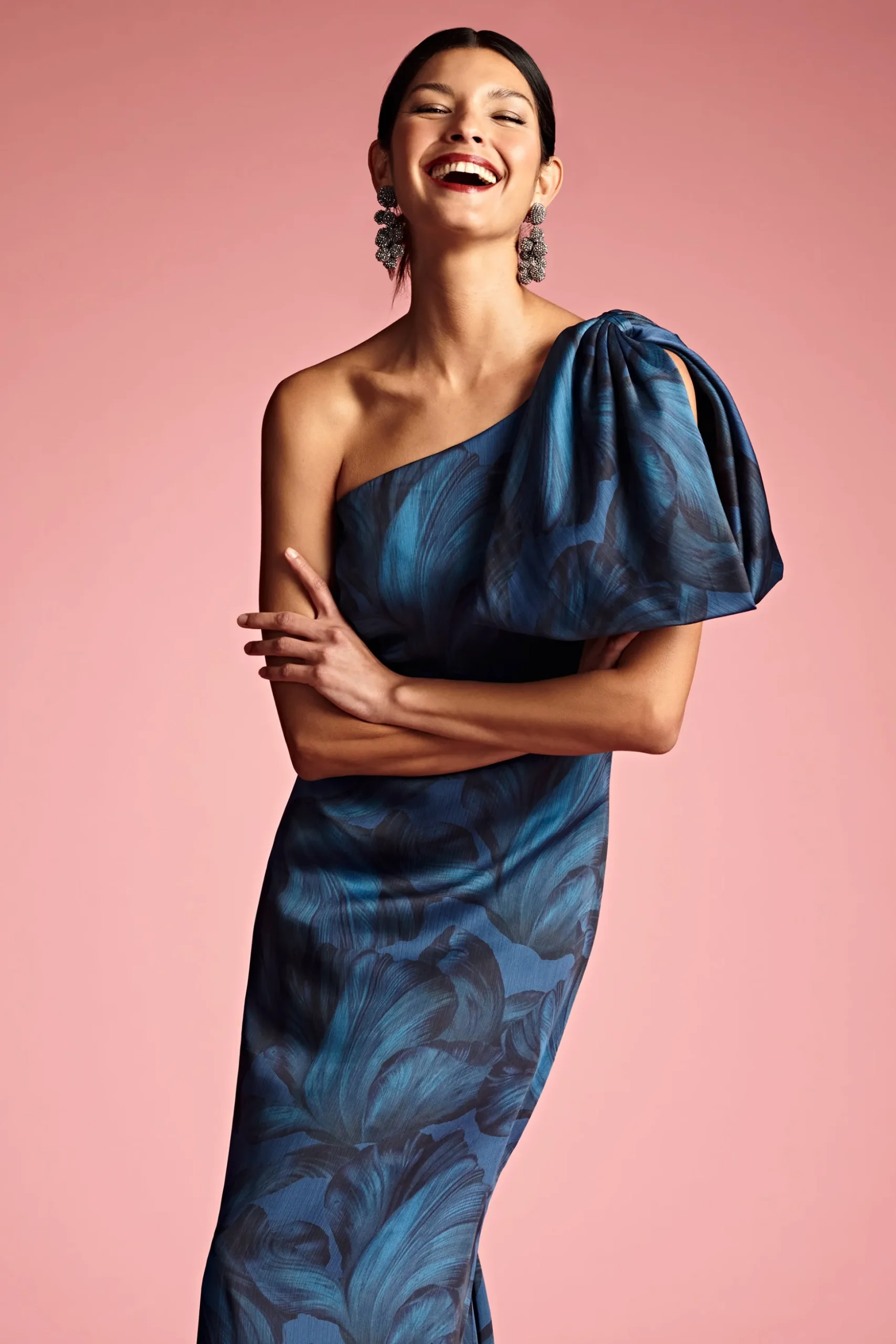 Sachin & Babi Plus Sizes|One Shoulder<Chelsea Gown - Tonal Petal Tonalpetal