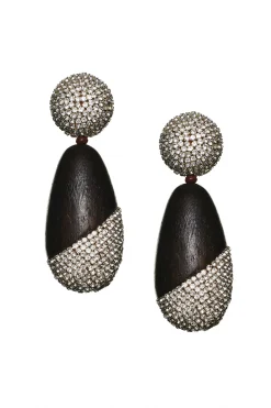 Sachin & Babi Earrings<Christina Earrings - Wood / Crystals Pantowood&amber