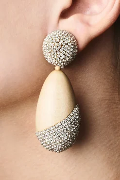 Sachin & Babi Earrings<Christina Earrings - Wood / Crystals Pantowood&amber