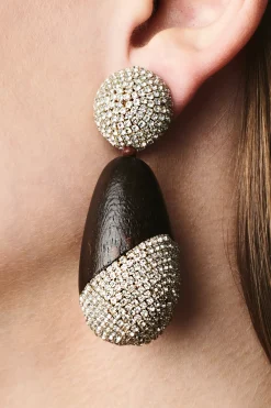 Sachin & Babi Earrings<Christina Earrings - Wood / Crystals Pantowood&amber