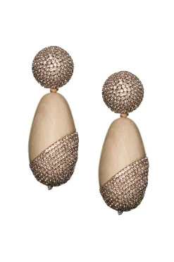 Sachin & Babi Earrings<Christina Earrings - Wood / Crystals Pantowood&amber