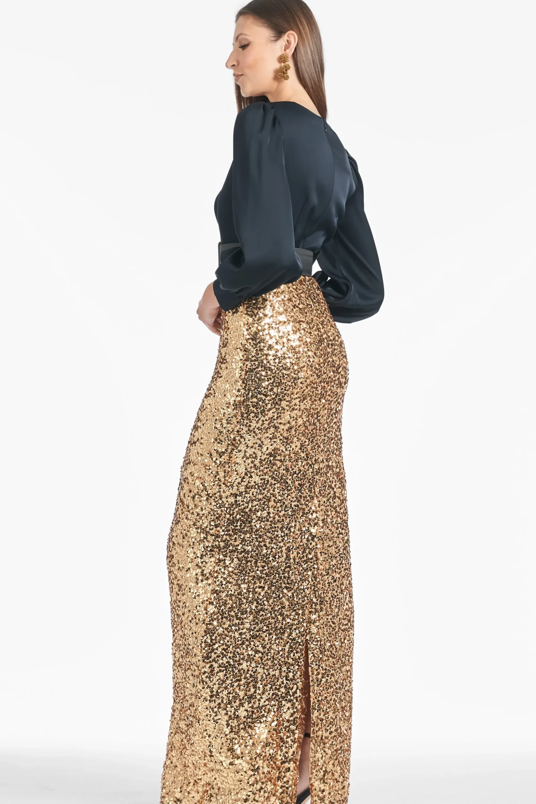 Sachin & Babi Long Sleeve<Dorinda Gown - Black/Sceptre Blacksceptre
