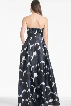 Sachin & Babi Strapless<Embellished Giovanna Gown - Dark as Night Ikat Darkasnightikat