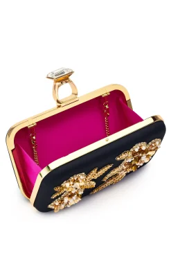 Sachin & Babi Bags<Embellished On The Rocks Clutch - Black