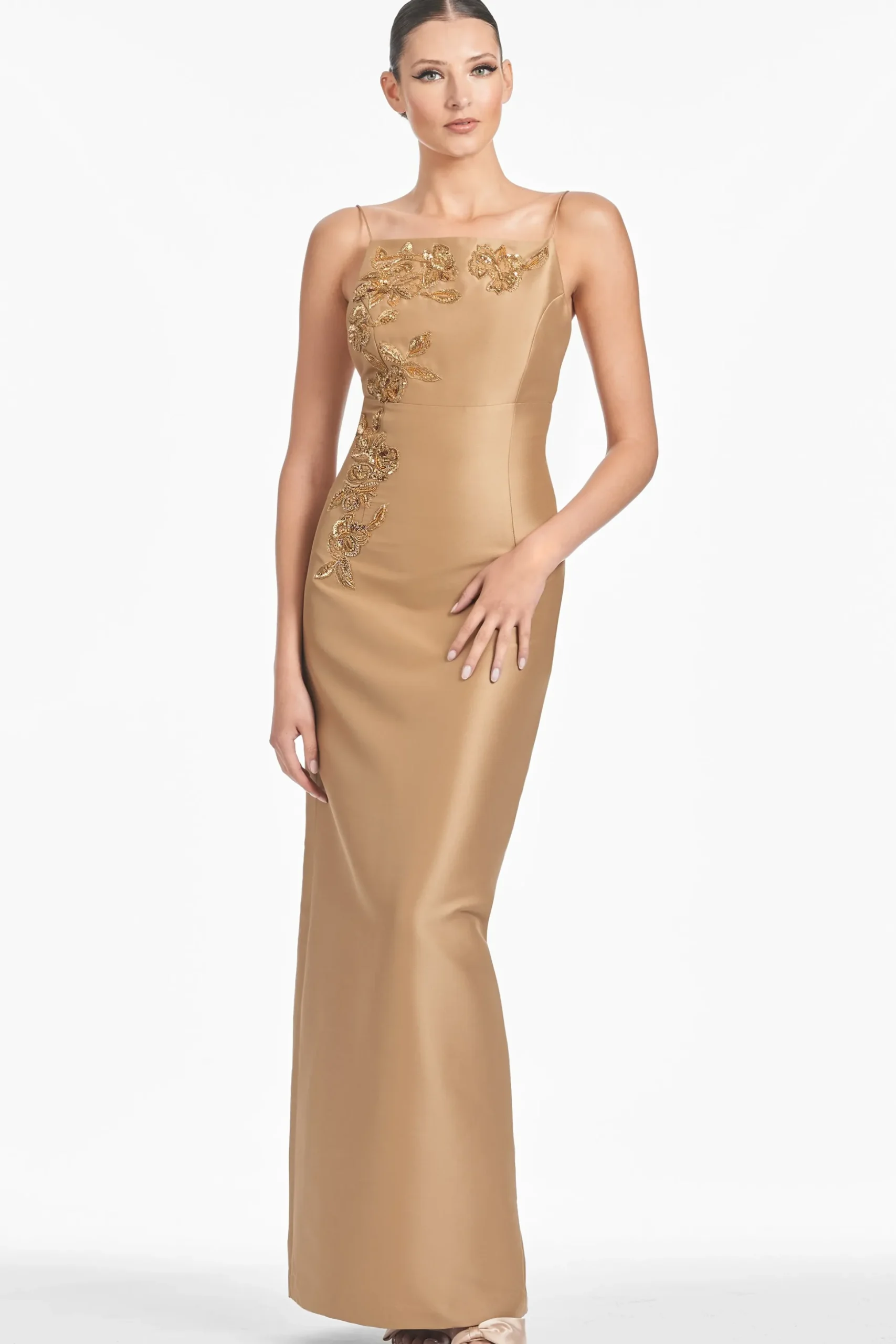 Sachin & Babi Sleeveless<Embellished Pryce Gown - Chestnut Gold Chestnutgold