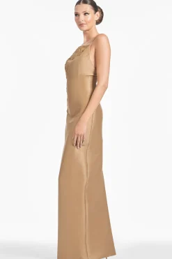Sachin & Babi Sleeveless<Embellished Pryce Gown - Chestnut Gold Chestnutgold