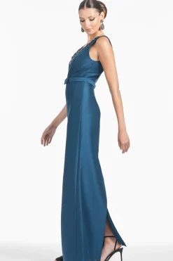 Sachin & Babi Sleeveless<Garda Gown - Bottle Green Bottlegreen