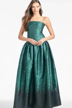 Sachin & Babi Strapless<Georgina Gown - Emerald Wisteria Emeraldwisteria