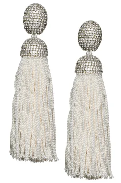Sachin & Babi Earrings<Hilary Earrings - Crystals / Thread Ivory