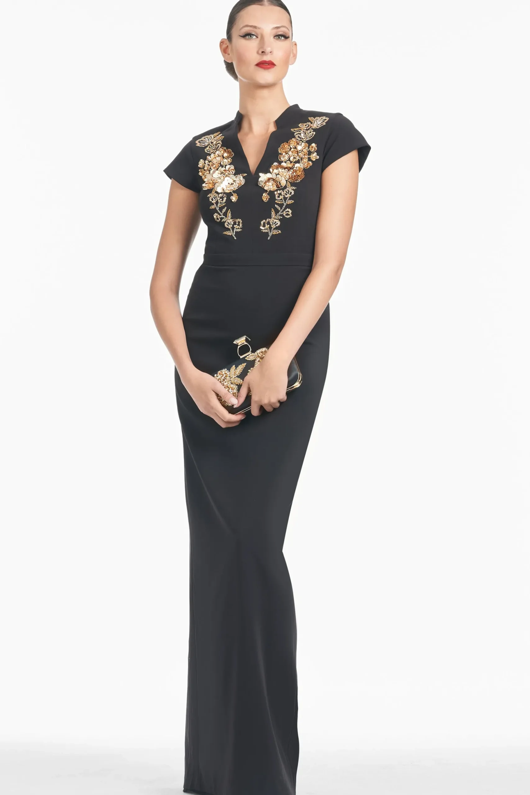 Sachin & Babi Cap Sleeve<Hudson Gown - Black