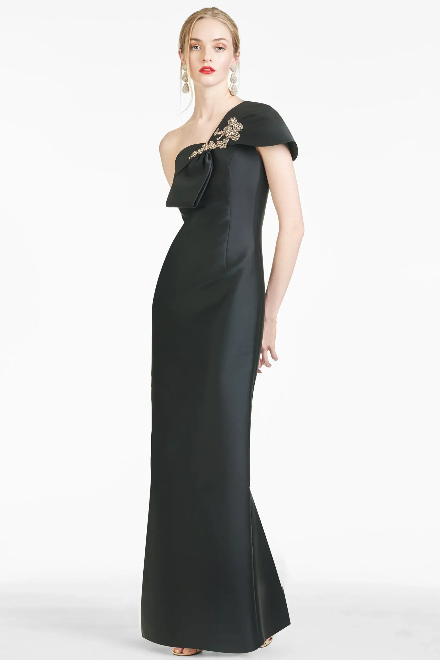 Sachin & Babi One Shoulder<Ines Gown - Black