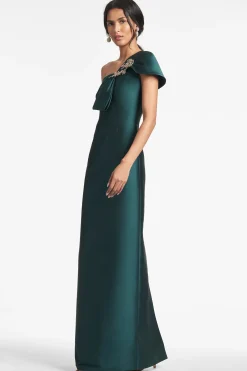 Sachin & Babi One Shoulder<Ines Gown - Forest Green Forestgreen