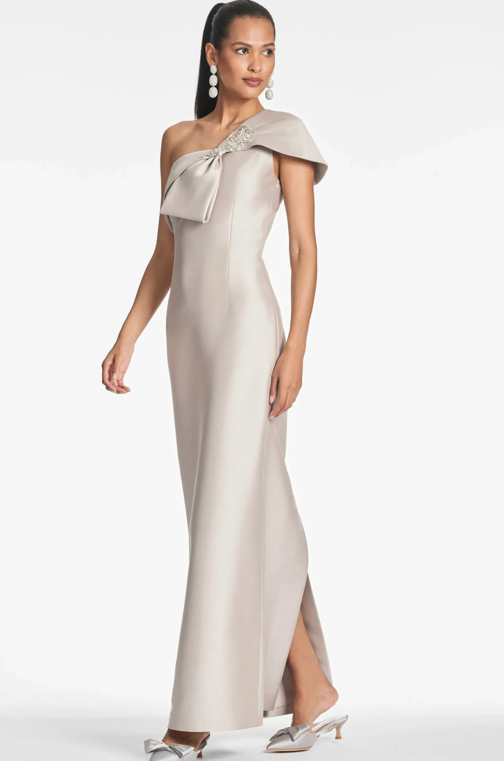 Sachin & Babi One Shoulder<Ines Gown - Frosty Pewter Frostypewter
