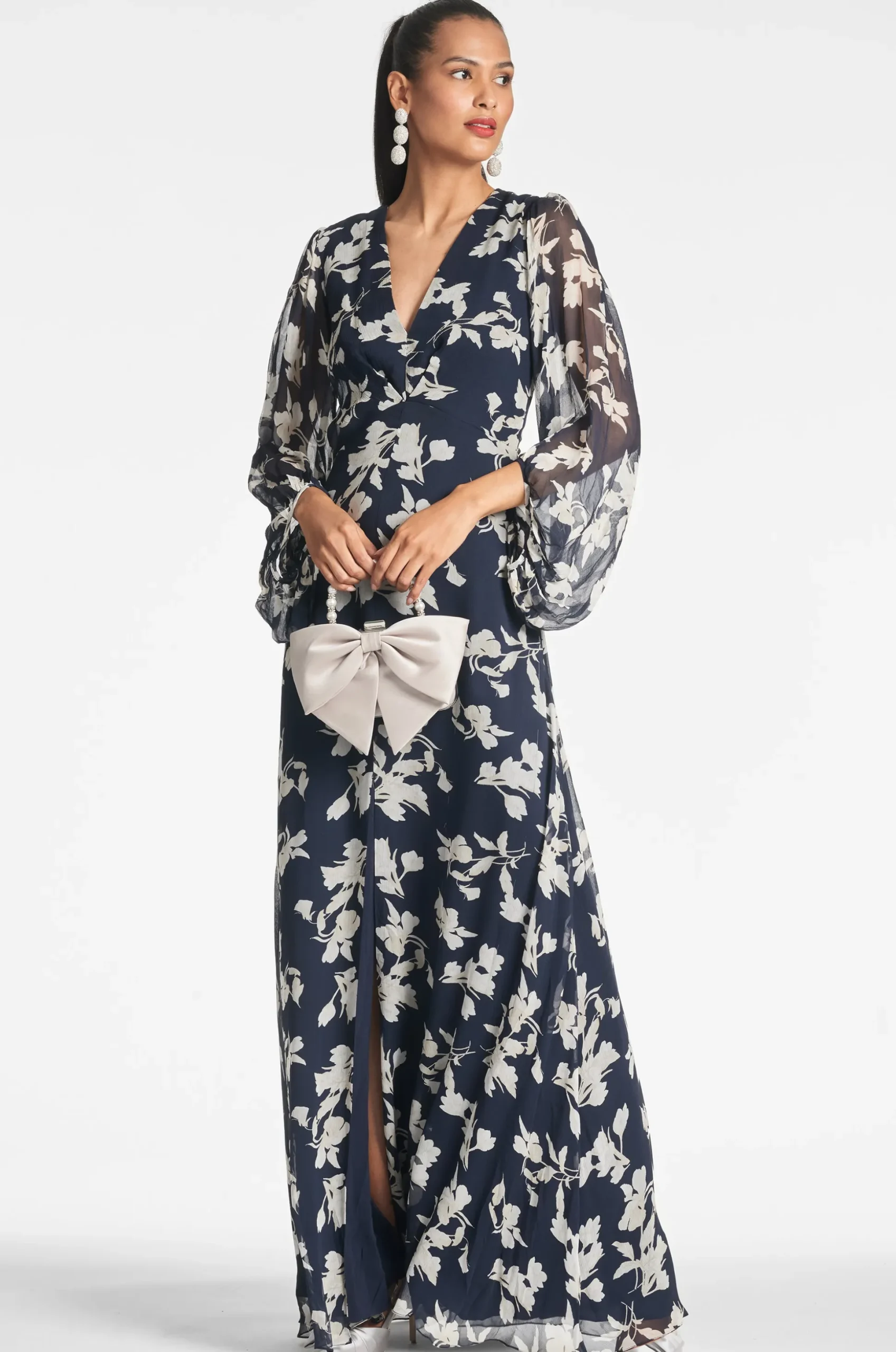 Sachin & Babi Plus Sizes<Jenny Gown - Navy Venetia Petal Navyvenetiapetal