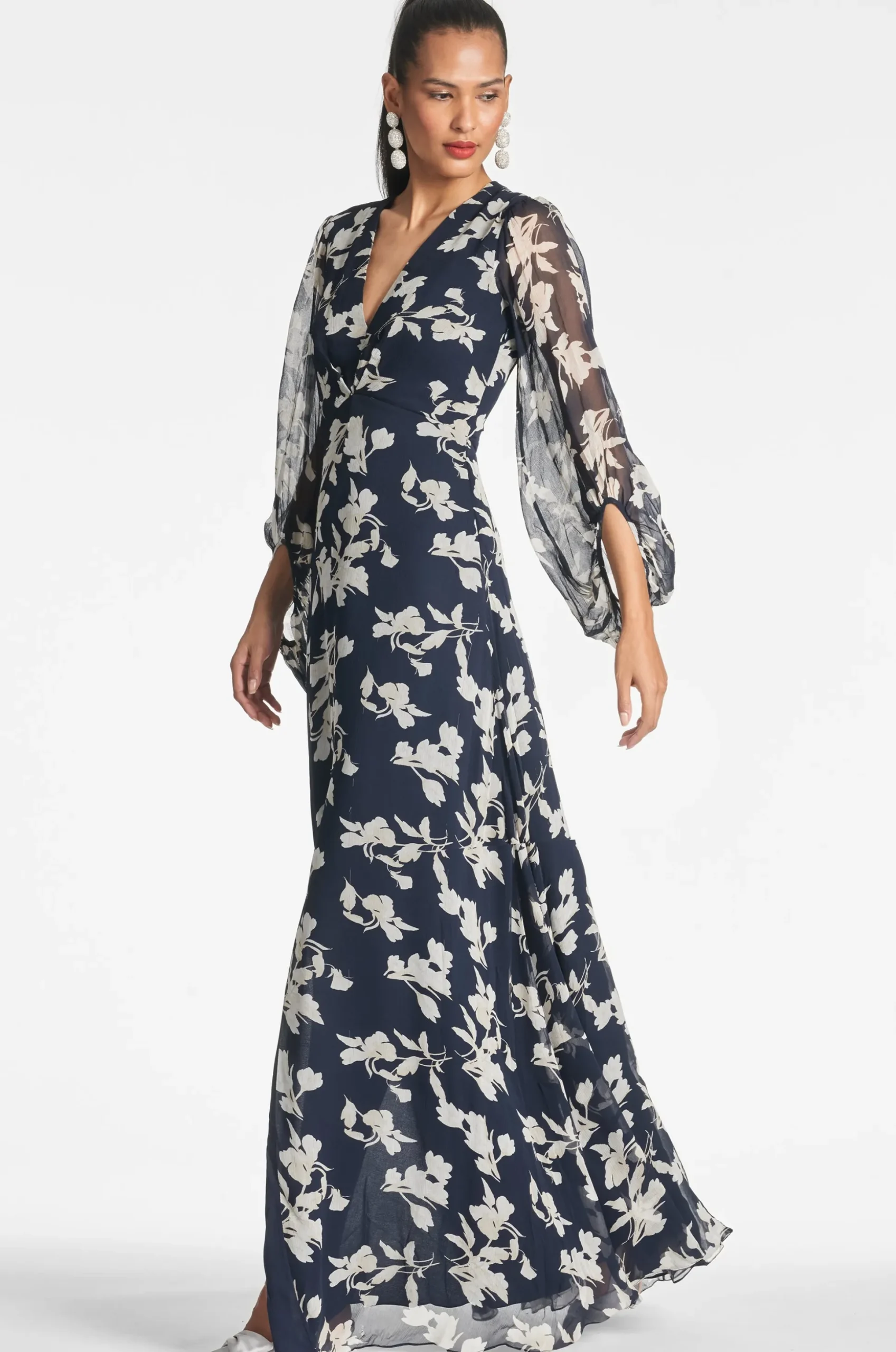 Sachin & Babi Plus Sizes<Jenny Gown - Navy Venetia Petal Navyvenetiapetal