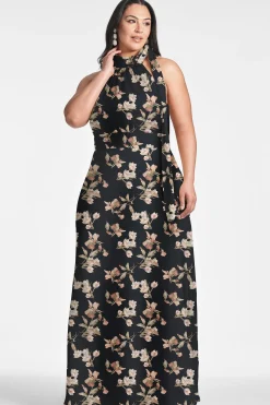Sachin & Babi Sleeveless<Kayla Gown - Black Venetia Petal Blackvenetiapetal