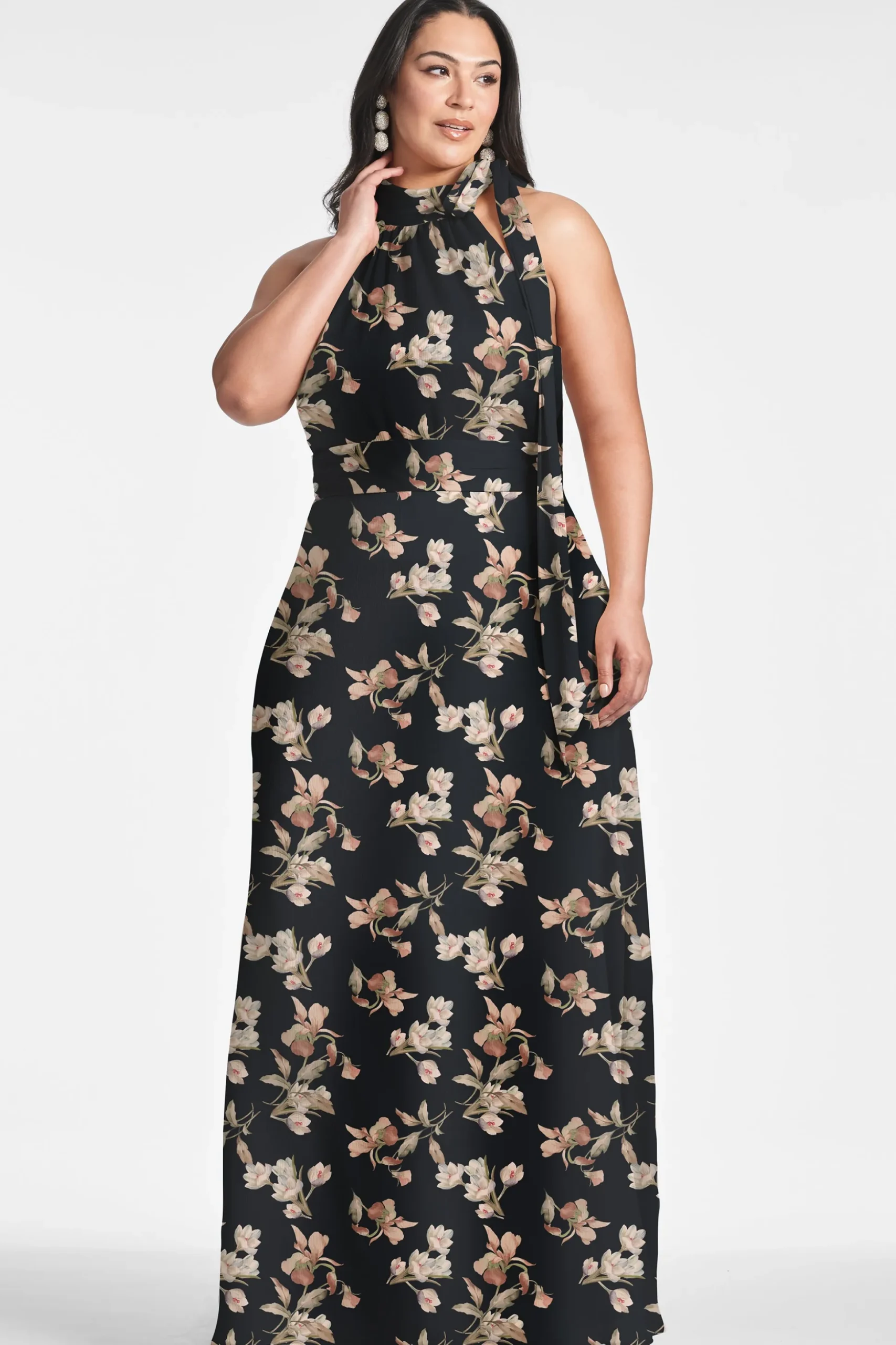 Sachin & Babi Sleeveless<Kayla Gown - Black Venetia Petal Blackvenetiapetal