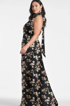 Sachin & Babi Sleeveless<Kayla Gown - Black Venetia Petal Blackvenetiapetal