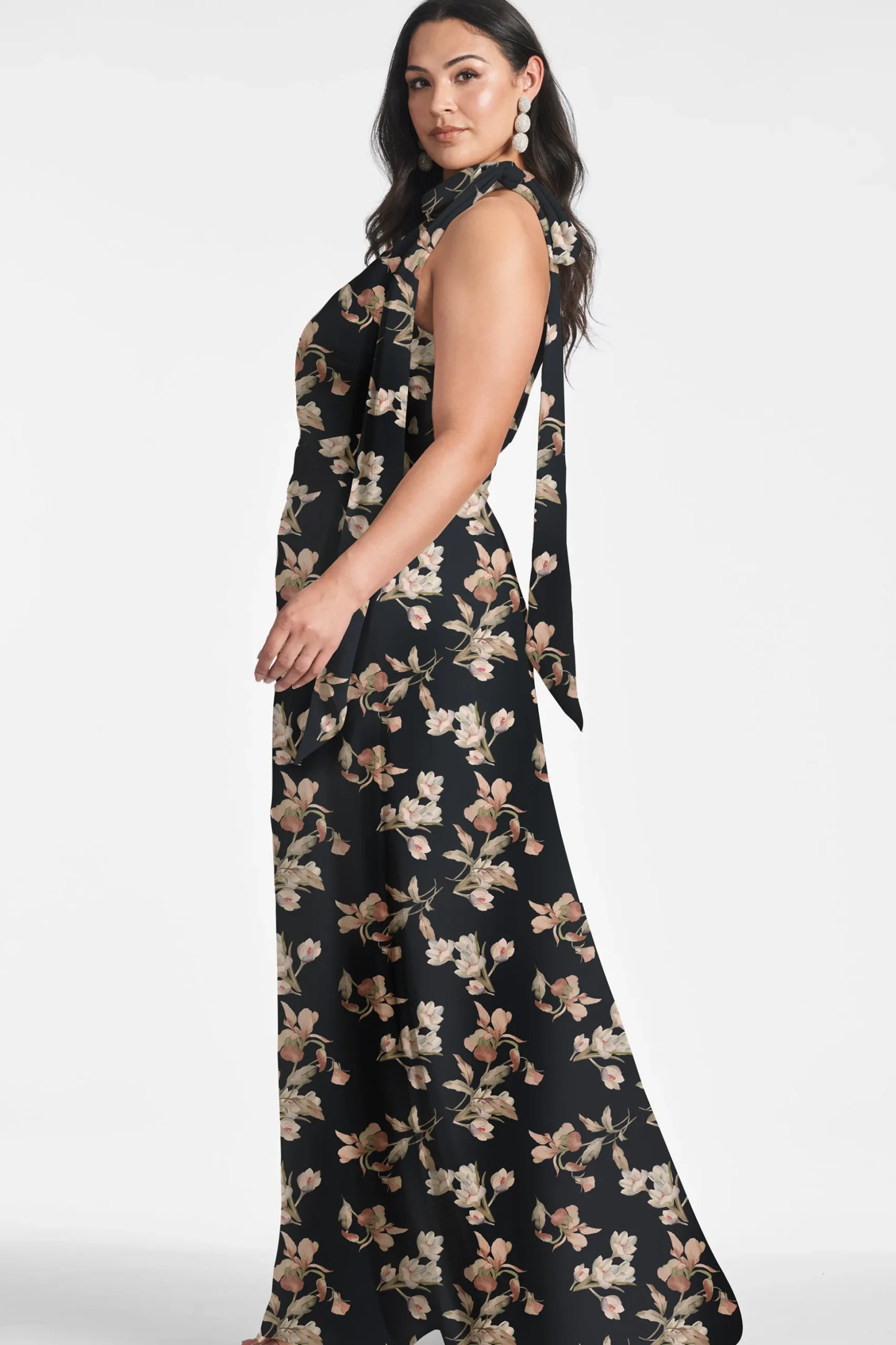 Sachin & Babi Sleeveless<Kayla Gown - Black Venetia Petal Blackvenetiapetal