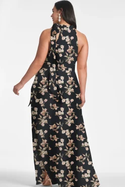 Sachin & Babi Sleeveless<Kayla Gown - Black Venetia Petal Blackvenetiapetal