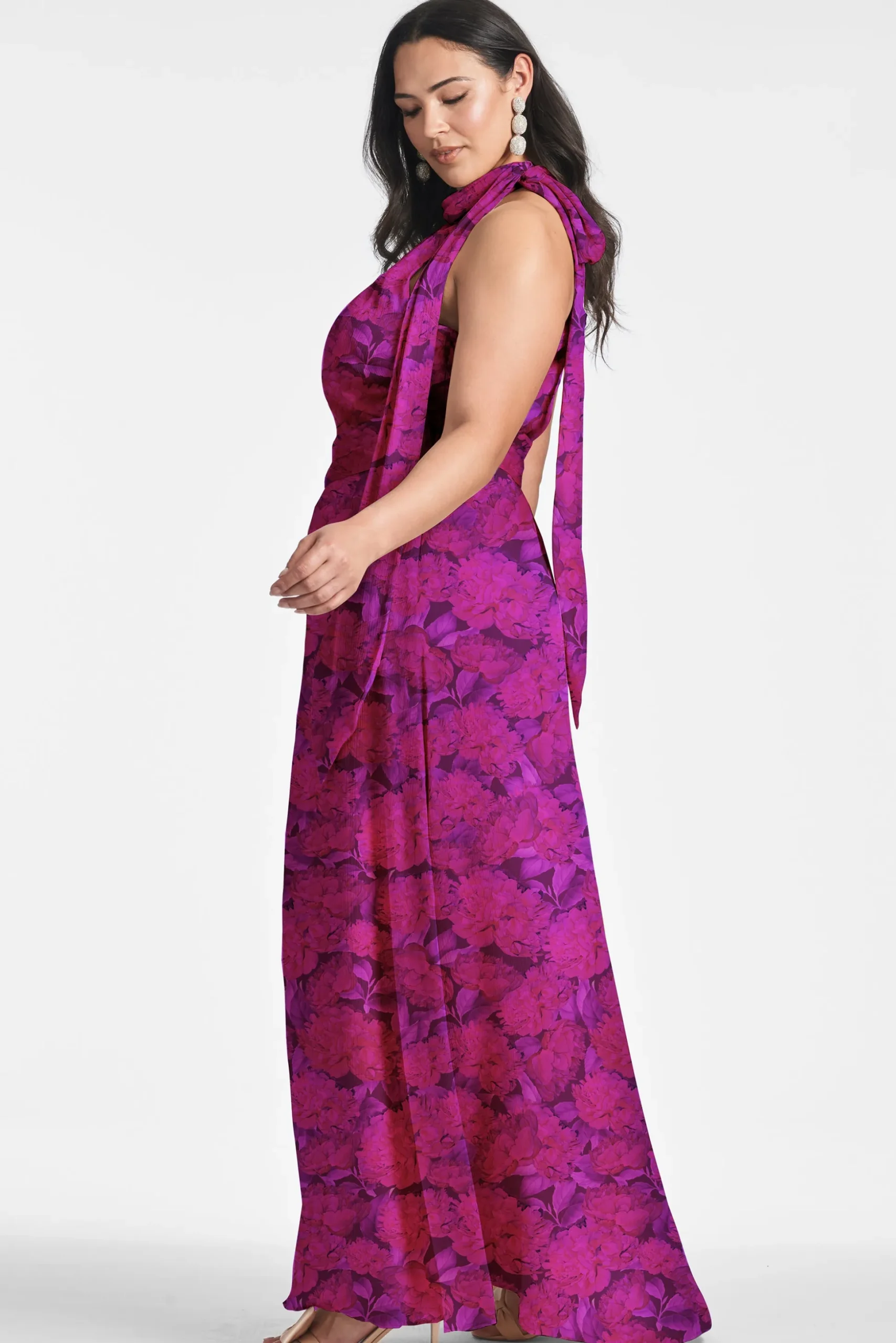 Sachin & Babi Plus Sizes|Sleeveless<Kayla Gown - Magenta Bloom Magentabloom